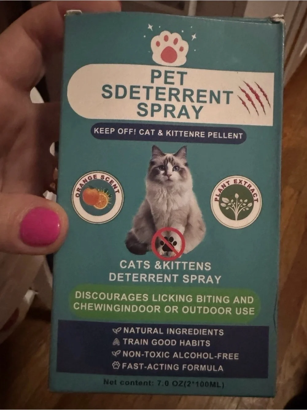 Pets Deterrent Spray for Cats & Kittens - Teal